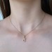 Кулон из красного золота с короной, сердцем и фианитами